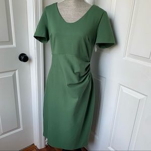 Boden Madison Honor Ponte Knit Size 12R Forest Green Ruched Side Dress